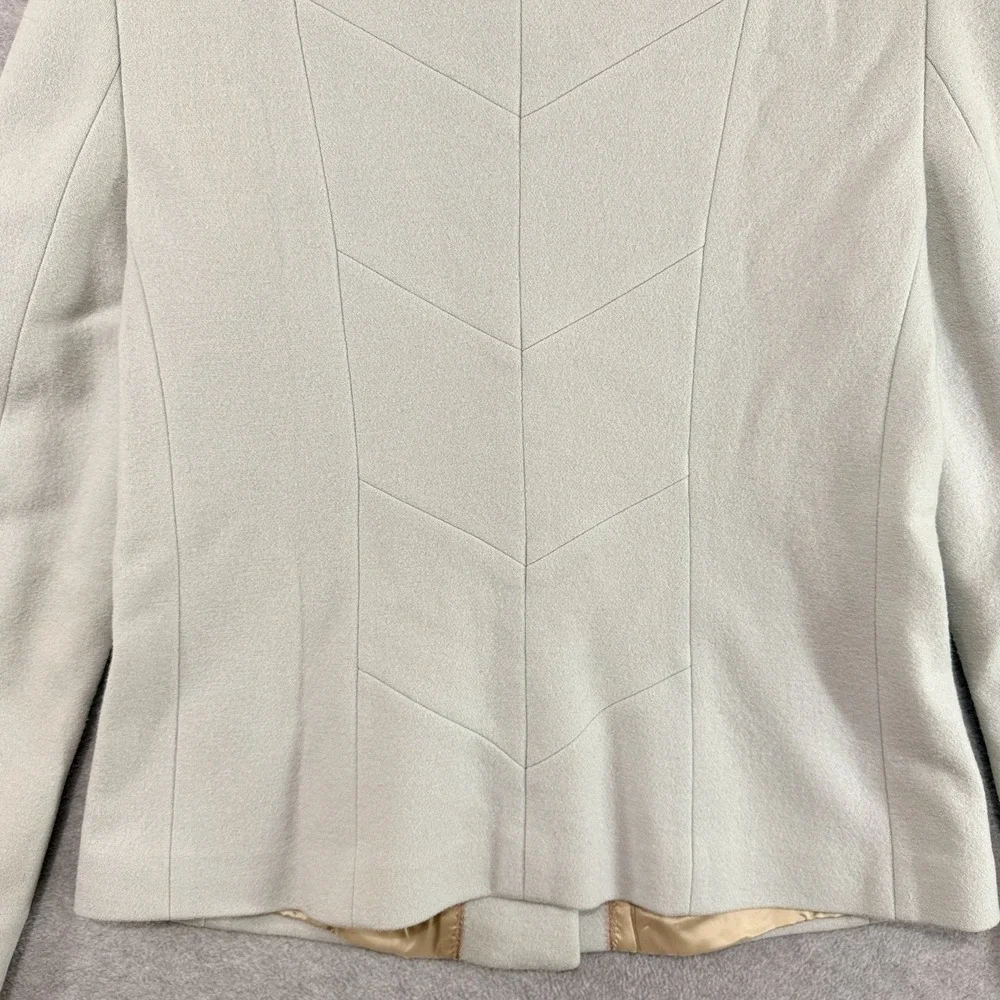 Rena Lange Evening Jacket Womens 12 Dove Gray Wool Lined AS‎ SEEN ON QUEEN SONJA